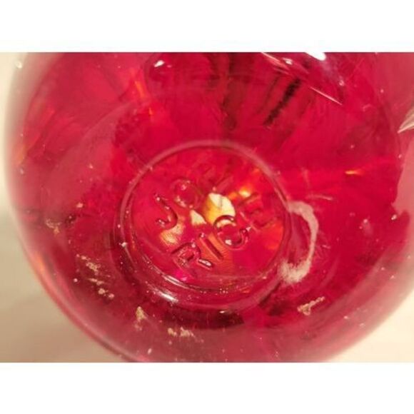 Joe Rice Art Glass Paperweight Red Apple Windowed Clear Glass w/ red floral NICE - Picture 11 of 16